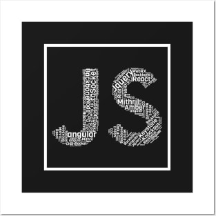 JS logo Wordcloud Tee Posters and Art